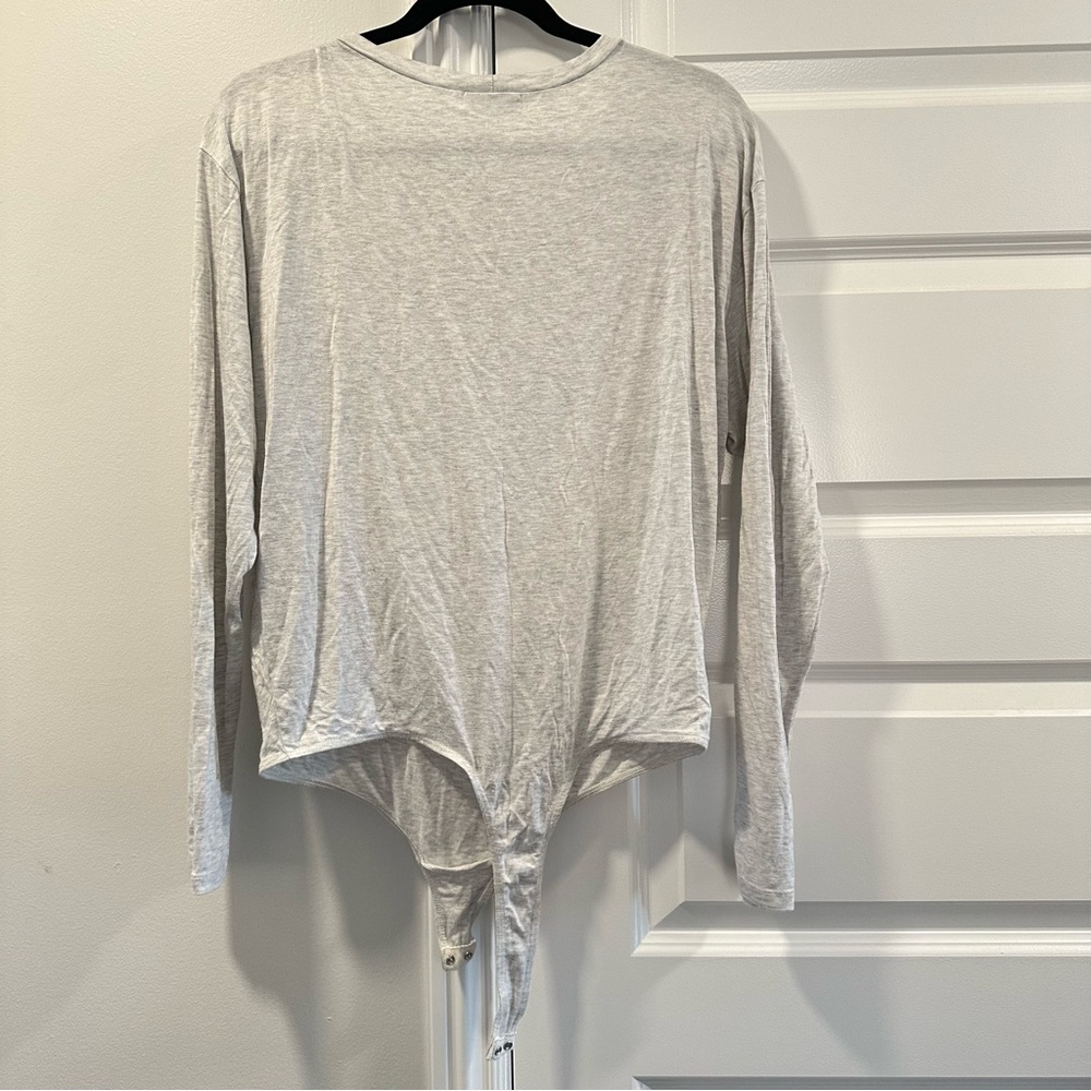 Civoue Light Gray Women's Long Sleeve Bodysuit - Picture 6 of 6